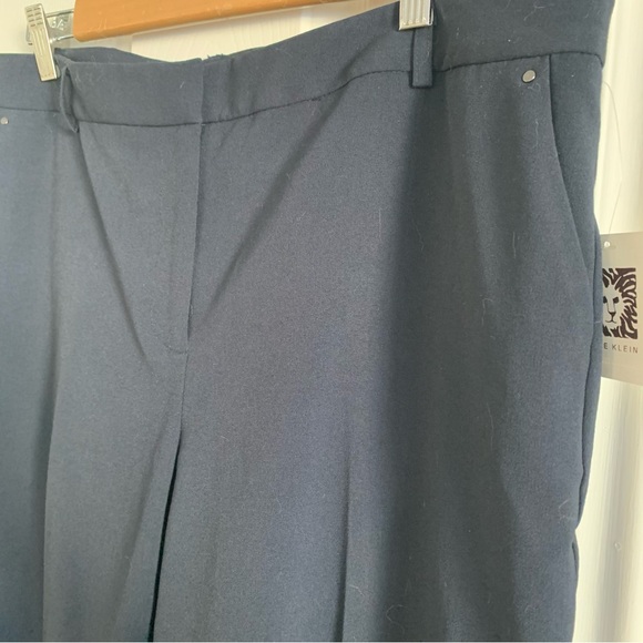 NWT Anne Klein Straight Leg Navy Blue Trousers - Picture 4 of 13
